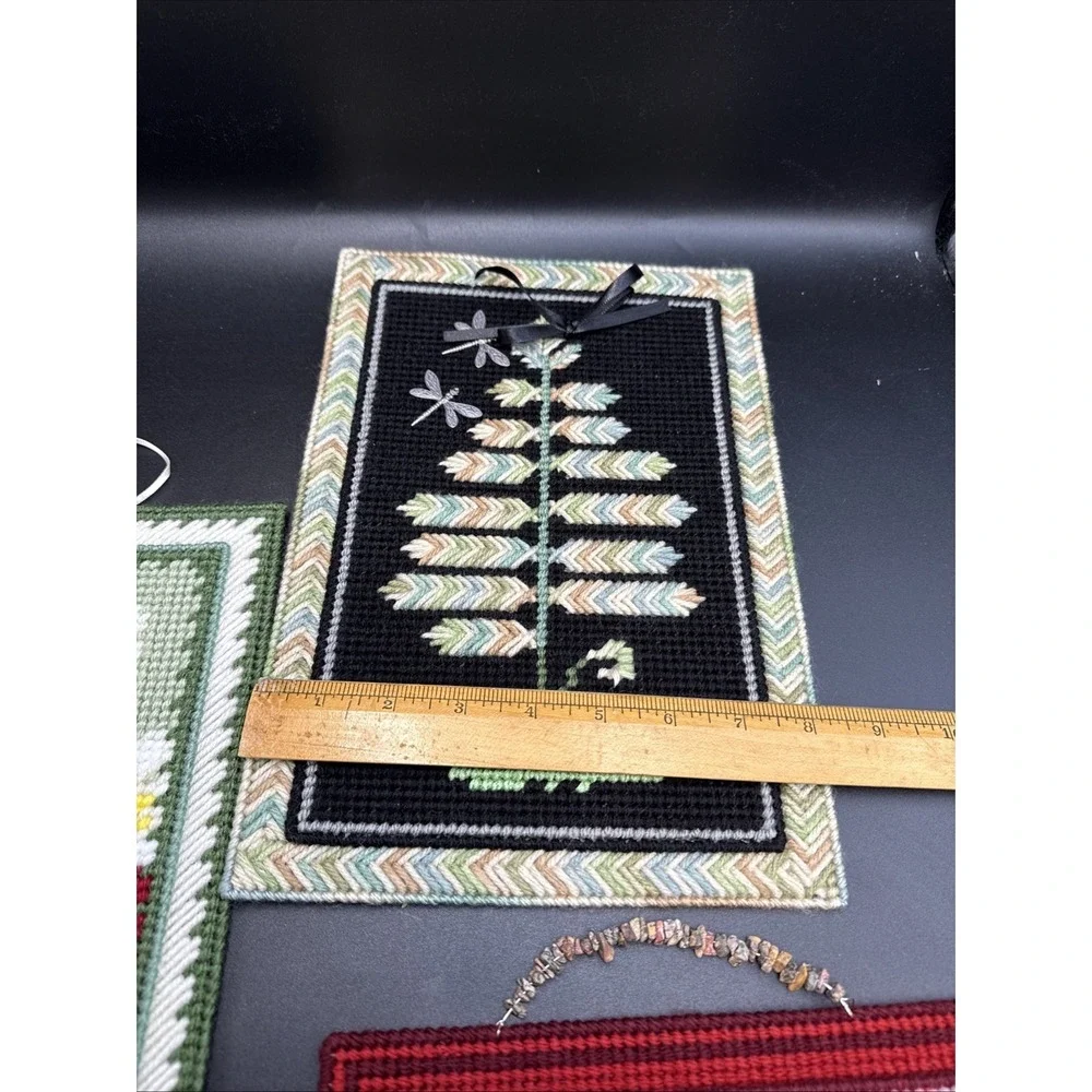 Plastic Canvas Completed Wall Decor Door Hanger Flowed Cactus Tree
